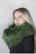 Dark green Finnraccoon fur neck warmer